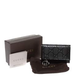 مملوكة مسبقًا حافظة مفتاح غوتشي كانفاس إمبرايم جي جي سوداء