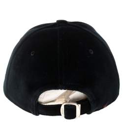 Pre Owned Gucci x Mlb Navy Velvet 'LA Angels' Motif Baseball Cap