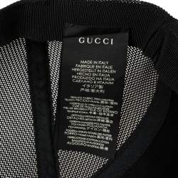 Pre Owned Gucci Pink/Black Leather and Nylon Logo Baseball Cap S