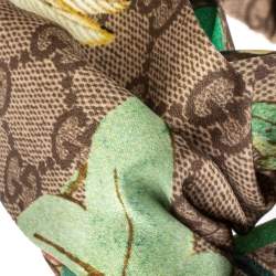 Pre Owned Gucci Brown Tian Print Silk Headband