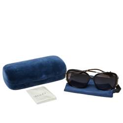 مملوكة مسبقًا Gucci Gold/Grey GG0649SK Gradient Rectangle Sunglasses