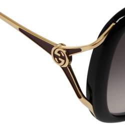 مملوكة مسبقًا Gucci Gold/Grey GG0649SK Gradient Rectangle Sunglasses
