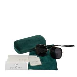 مملوكة مسبقًا Gucci Gold Tone/ Grey GG0106S Oversized Sunglasses