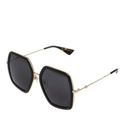 مملوكة مسبقًا Gucci Gold Tone/ Grey GG0106S Oversized Sunglasses