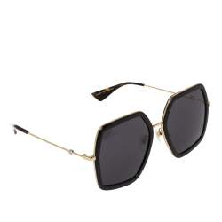 مملوكة مسبقًا Gucci Gold Tone/ Grey GG0106S Oversized Sunglasses