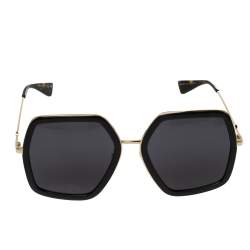 مملوكة مسبقًا Gucci Gold Tone/ Grey GG0106S Oversized Sunglasses