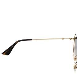 مملوكة مسبقًا Gucci Gold/Brown GG0105S Gradient Round Sunglasses