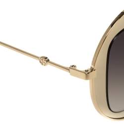 مملوكة مسبقًا Gucci Gold/Brown GG0105S Gradient Round Sunglasses