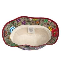 Pre Owned GG Beige Cotton Blend Flora Print Bucket Hat XL