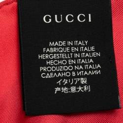 Pre Owned Gucci Blue Flora Snake Print Silk Scarf