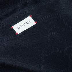 مملوكة مسبقًا وشاح غوتشي تريكو جاكار جيجي أسود بشراشيب