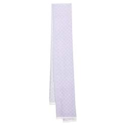 مملوكة مسبقًا Gucci Lilac GG Monogram Wool Fringed Scarf