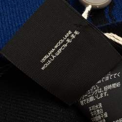 مملوكة مسبقًا وشاح غوتشي صوف والف جاكار أزرق وأسود