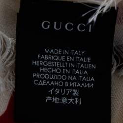 Pre Owned Gucci Cream GG Logo Printed Modal Fringed Square Scarf