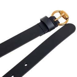 Pre Owned حزام غوتشي هورسبيت جلد أسود بإبزيم 90 سم