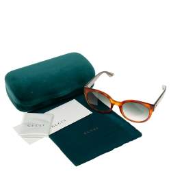 Pre Owned نظار شمسية غوتشي مستديرة جي جي0035أس متعدد الألوان