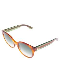 Pre Owned نظار شمسية غوتشي مستديرة جي جي0035أس متعدد الألو ان