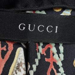 مملوكة مسبقًا وشاح غوتشي حرير أسود مطبوع اكواتيك 