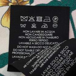 Pre Owned وشاح غوتشي حرير كريمي مطبوع مورد مربع 