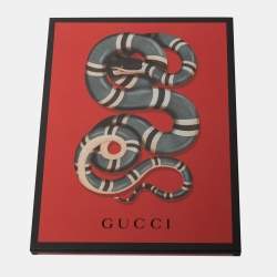 Pre Owned Gucci Cream and Red GG Ghost Writers Print Modal & Silk Blend Scarf