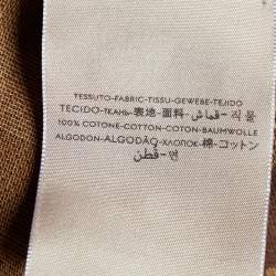 Gucci Beige & Brown Printed Cotton Fringed Scarf