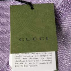 Pre Owned Gucci Lilac GG Lamé Jacquard Wool & Silk Shawl