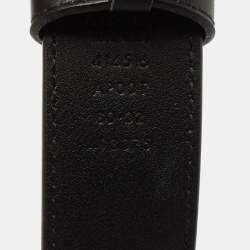 Gucci Black Leather GG Marmont Buckle Belt 80CM