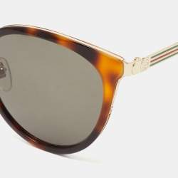 Pre Owned Gucci Brown/Gold GG007SK Frame Sunglasses