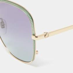 Pre Owned Gucci Gold Gradient Frame Rectangular Sunglasses