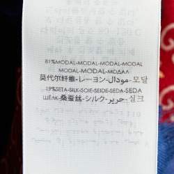 Gucci Red & Blue Heart and Star Printed Modal & Silk Square Scarf