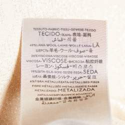 Pre Owned Gucci Cream Lamé Logo Jacquard Square Scarf