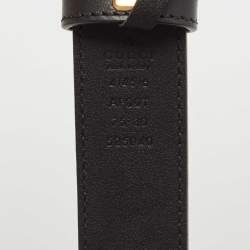 Pre Owned Gucci Black Leather GG Marmont Belt 75CM