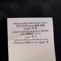 Pre Owned Gucci Black Logo Jacquard Silk & Wool Shawl