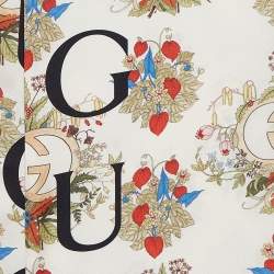 Pre Owned Gucci 100 Cream/Red year of Tiger Printed Silk Stole