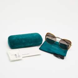 Pre Owned Gucci Brown/Gold Gradient Oversized Sunglasses