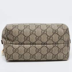 Gucci Beige GG Supreme Canvas Ophidia Cosmetic Case