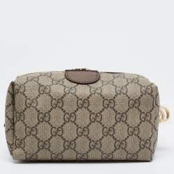 Gucci Beige GG Supreme Canvas Ophidia Cosmetic Case