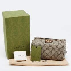 Gucci Beige GG Supreme Canvas Ophidia Cosmetic Case