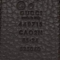 مملوكة مسبقًا Gucci Black/Brown Leather Interlocking G Reversible Buckle Belt 85CM