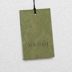 Pre Owned Gucci Black Logo Jacquard Wool & Silk Shawl