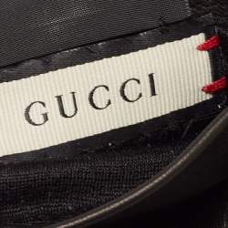 Pre Owned Gucci Black Lambskin Leather Web Bow Gloves Size 7 1/2