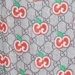 مملوكة مسبقًا Gucci Red/Beige GG Supreme Apple Print Modal & Silk Shawl