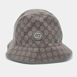 Pre Owned Gucci Grey GG Supreme Coated Canvas Bucket Hat M