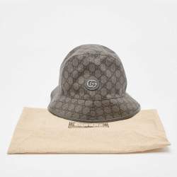 Pre Owned Gucci Grey GG Supreme Coated Canvas Bucket Hat M