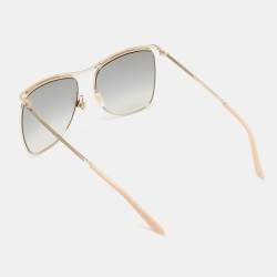 Pre Owned Gucci Black/Gold Gradient GG0820S Square Sunglasses