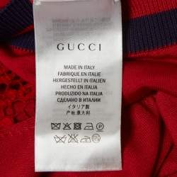 Gucci Red Lace & Knit Contrast Trimmed Sweatshirt XL