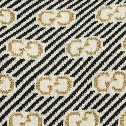 Gucci Off White/Black GG Lurex Jacquard Wool Crewneck Sweater XS