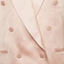 Pre Owned Gucci Pink Satin Silk Double-Breasted Blazer L