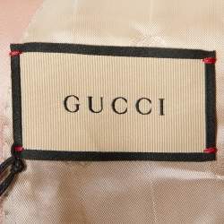 Pre Owned Gucci Pink Satin Silk Double-Breasted Blazer L