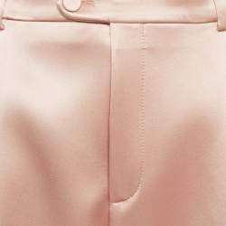 Pre Owned Gucci Pink Satin Pleated Straight Trousers M